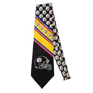 Vintage Men's 1996 NFL Pittsburgh Steelers Neck Tie Menswear 100%‎ Silk Football